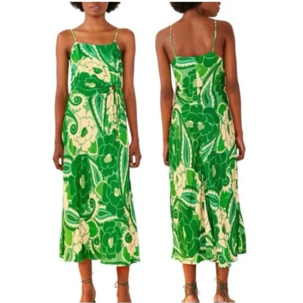 Farm Rio Tropical Green Circle Cutout Dress NWT